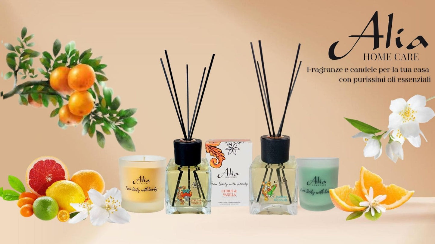 CANDELA NATURALE MANDARINO&VANILLA ALIA HOME CARE 175GR-Alia Bio Store