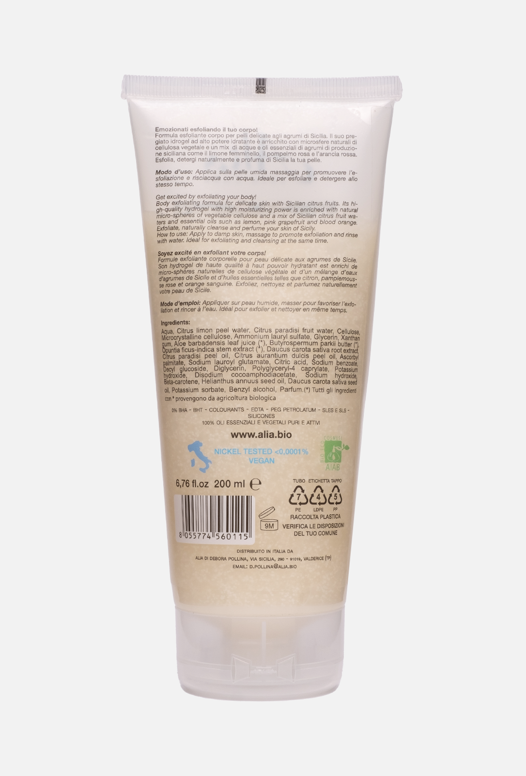 SCRUB CORPO SENSORIALE Esfolia&detergi ALIA SKIN CARE